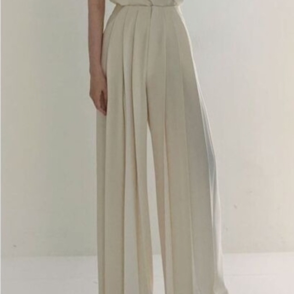 Commense Cream Wide-Leg Trousers - Picture 2 of 2
